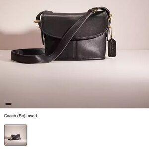 COACH (J7D-9801) Vintage “Equestrian” Black Leather Crossbody Bag